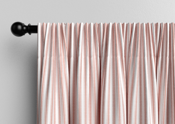 Lace Stripes, Coral - Made to Measure Curtains - Image 9